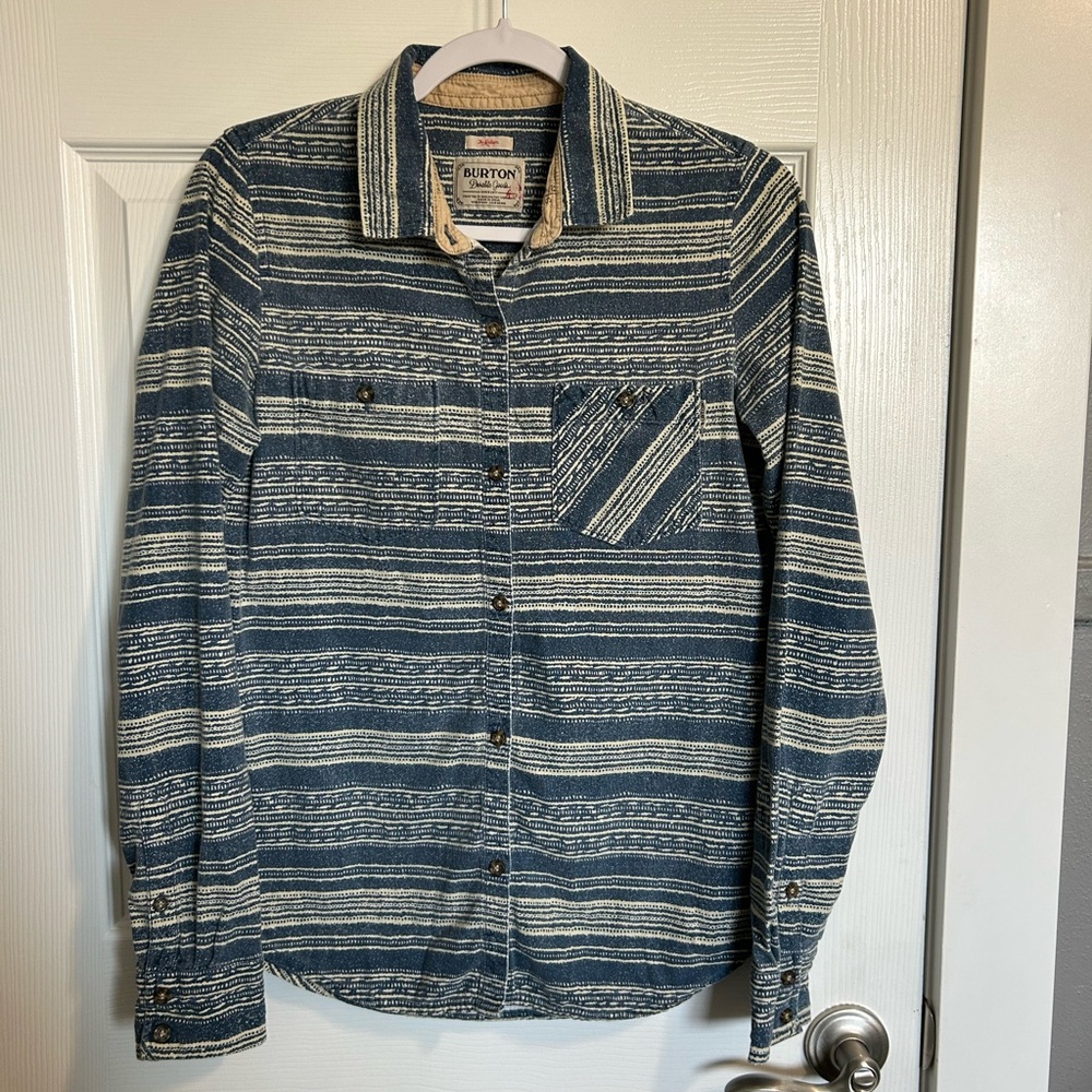 Burton Navy and Beige Striped Shirt